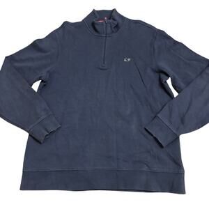 Vineyard Vines Pullover Womens Size S Blue Sweatshirt 1/4 Zip Preppy Coastal